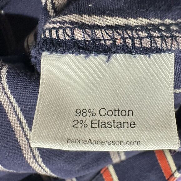 Hanna Andersson Dress Womens L Blue Stripe Shift Stretch Cap Sleeves Pockets - Picture 14 of 15